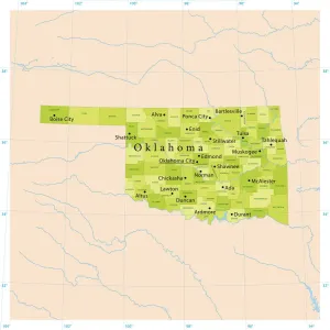 Drucke von Sehr detaillierte Vektorkarte von Oklahoma, USA. Das Datei wurde am 15. Januar 2013 erstellt. Die Farben in der.eps-Datei sind für die Druckvorbereitung geeignet (CMYK) Fotorealistische Kunstwerke Drucke: Oklahomas Vektormap