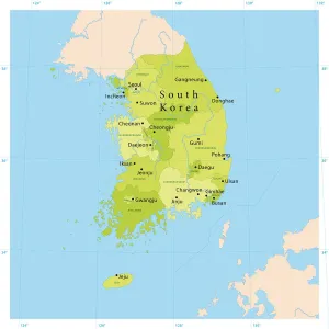 Karten-Illustrationen Drucke: Südkorea Vektorkarte
