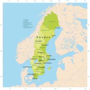Schweden Drucke: Schweden Vektorkarte