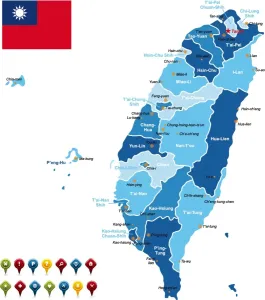 Map Illustrations For Sale Drucke: Taiwan Map