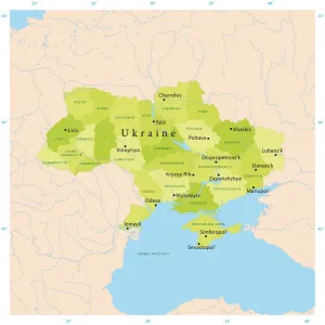 Ukraine Drucke: Ukrainische Vektorkarte