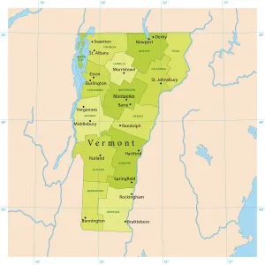 Karten-Illustrationen Drucke: Vermonter Vektormap