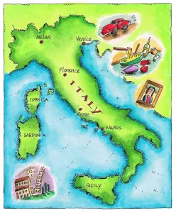 Drucke von wov035.jpg Poster Drucke: Karte Italiens