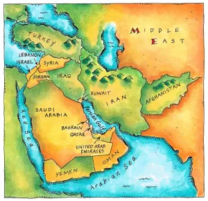 Antique Cartography Drucke: Map of the Middle East