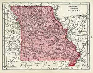 Map Treasures Collection Drucke: Map Of Missouri