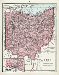 Antique American Cartography Drucke: Map Of Ohio