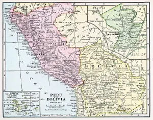 Antique Geography Prints Drucke: Map Of Peru And Bolivia