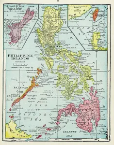 Vintage US Maps Drucke: Map Of The Territory Of The Philippines