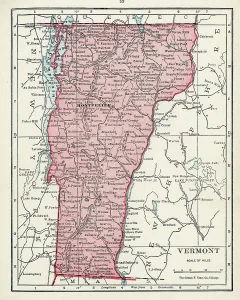 Map Treasures Collection Drucke: Map Of Vermont