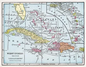 West Indies Map Drucke: Map Of The West Indies