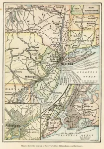 Neues New Yorker und Umgebungskarte 1898