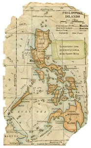 Drucke von Karte aus der Physischen Geographie von R.S.Tarr, The MacMillan Company, London 1898 Philippinen Drucke: Die Karte der Philippinen im Jahr 1898