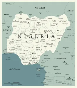 Referenzkarte von Nigeria