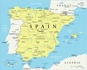 Referenzkarte Spaniens