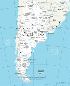Argentinien Bezugskarte