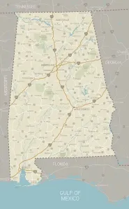 Karte von Alabama