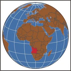 Africa Country Maps Drucke: Angola locator map