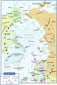 Verwandte Bilder Drucke: Arktischer Ozean Kartographie Karte keine Menschen Nordpol Polarkreismapfrazion