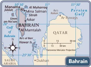 Die Karte von Bahrain
