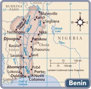 Benin-Karte des Landes Benin
