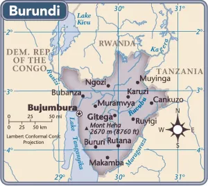 Reference Maps 2011 Drucke: Burundi country map