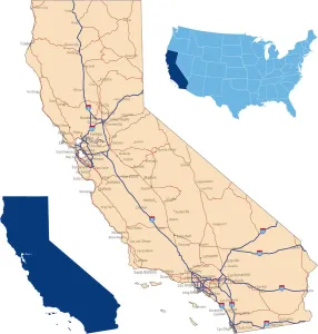 Reference Maps For Design Drucke: California road map