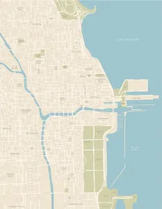 Chicagoer Stadtzentrumkarte