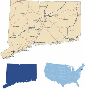 Reference Maps For Design Drucke: Connecticut road map