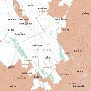 Karte des CT Fairfield Easton Vector Road