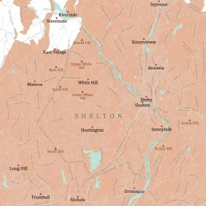 Karte von CT Fairfield Shelton Vektorstraße