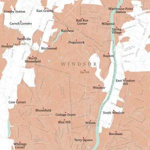 Physical Geography Maps Online Drucke: CT Hartford Windsor Vector Road Map
