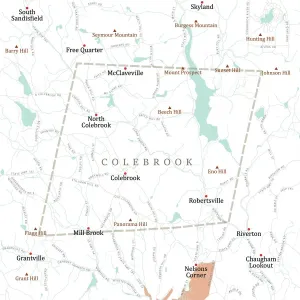 Vector City Maps USA Drucke: CT Litchfield Colebrook Vector Road Map