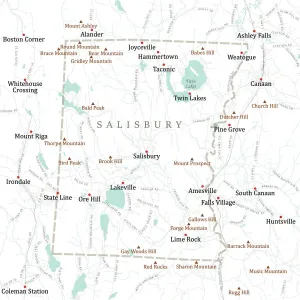 Vector City Maps Design Drucke: CT Litchfield Salisbury Vector Road Map