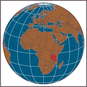 African Country Maps Drucke: Democratic Republic of the Congo locator map