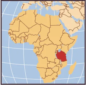 Africa Country Maps Drucke: Democratic Republic of the Congo locator map