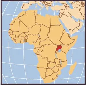 Africa Country Maps Drucke: Democratic Republic of the Congo locator map