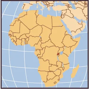 Africa Country Maps Drucke: Democratic Republic of the Congo locator map