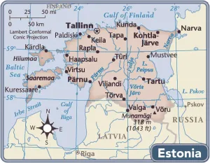 Drucke von 2011er Ausgabe Estland Drucke: Estland Kartenbild