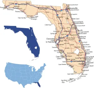 Floridas Straßenkarte