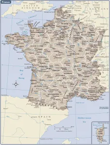 Frankreich Landkarte