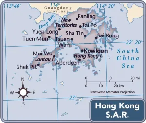 Karte von Hongkong