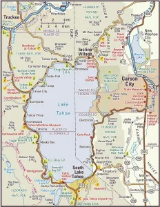 Karte des Lake-Tahoe-Gebiets