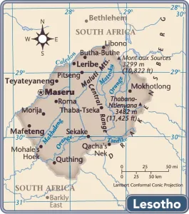 Reference Maps 2011 Drucke: Lesotho country map