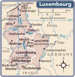 Luxemburg Kartenbild