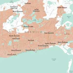 Barnstaple-Harwich-Vector-Road-Karte