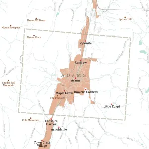 Berkshire MA Adams Vector Straßenkarte