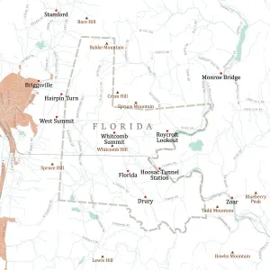 Digital City Maps USA Drucke: MA Berkshire Florida Vector Road Map