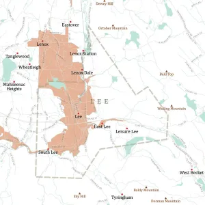 Vector City Maps Online Drucke: MA Berkshire Lee Vector Road Map