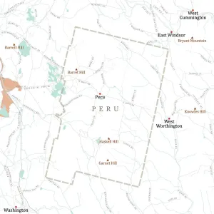 Vector City Maps USA Drucke: MA Berkshire Peru Vector Road Map