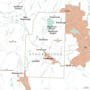 Vector City Maps USA Drucke: MA Berkshire Stockbridge Vector Road Map